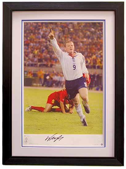 Wayne Rooney signed photo England - Memorabilia Framers Shop